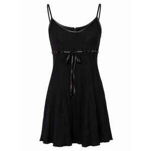 Vintage Possessed Black Textured Spaghetti Strap Mini Dress Size 7